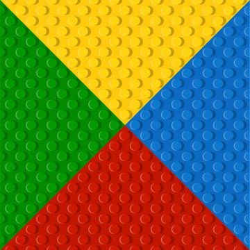 Template of realistic colored plastic bricks. Construction blocks. It is easy Illustrazione stock