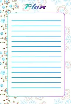 Template for records. Scheduler. Vector illustration. Flat design. In light Stock Illustration