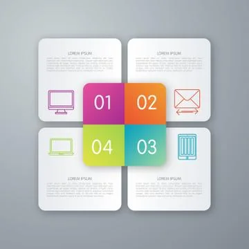 Template rectangles design on the grey background Stock Illustration
