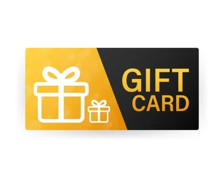 Template red and blue gift card. Promo code. Vector Gift Voucher with Coupon  Stock Illustration