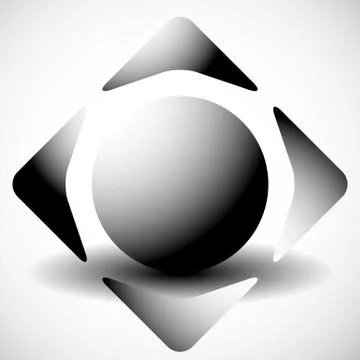 Template of remote controller control buttons with 4-way arrows, abstract gra Stock Illustration