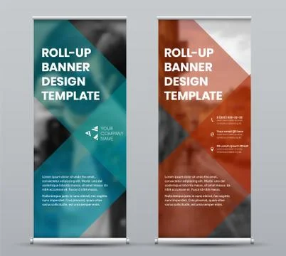 Template roll up banner with geometric design for presentation, print and med Stock Illustration