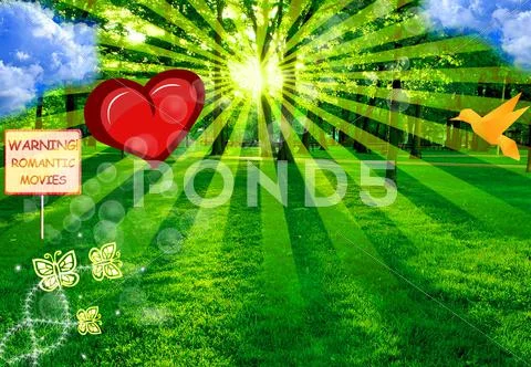 Template for romantic photo  PSD Template