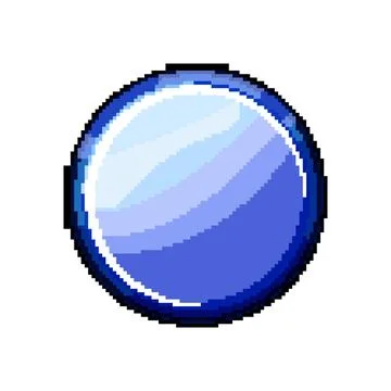 Template round game button pixel art vector illustration Stock Illustration