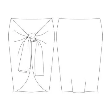 Template sarong vector illustration flat design outline clothing collection Stock Illustration