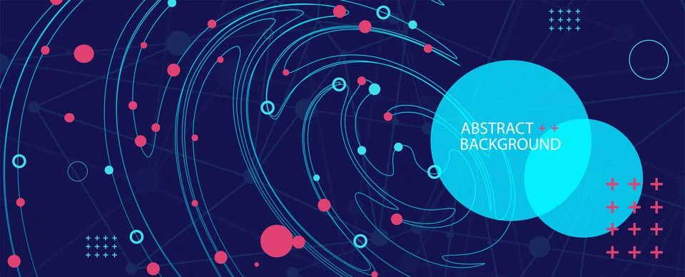 Template for science and technology presentation. Plexus style background. Illustrazione stock