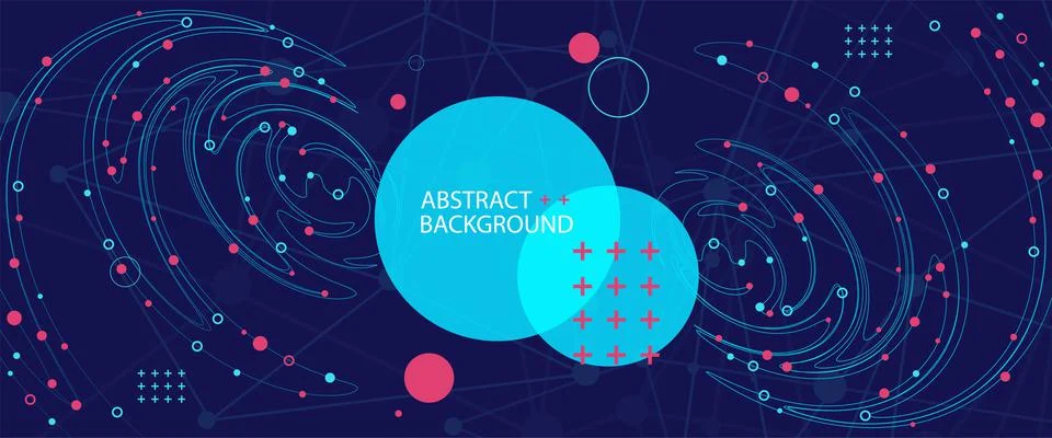 Template for science and technology presentation. Plexus style background. Stock Illustration