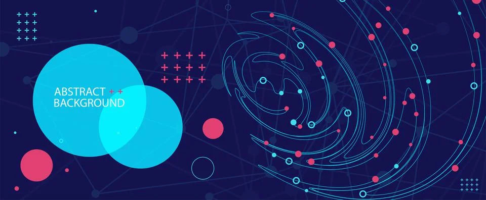 Template for science and technology presentation. Plexus style background. 스톡 일러스트