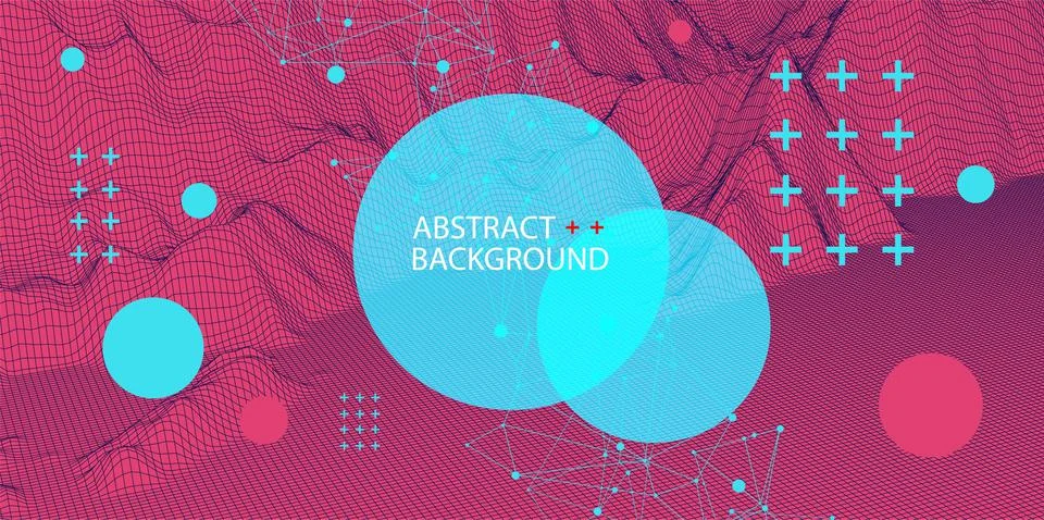 Template for science and technology presentation. Plexus style background. 스톡 일러스트