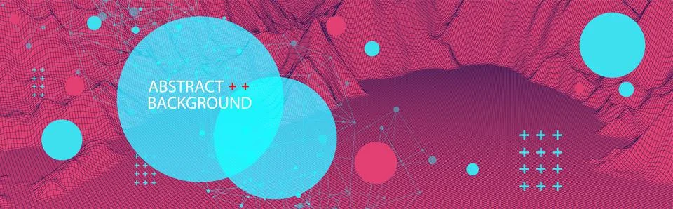 Template for science and technology presentation. Plexus style background. Illustrazione stock