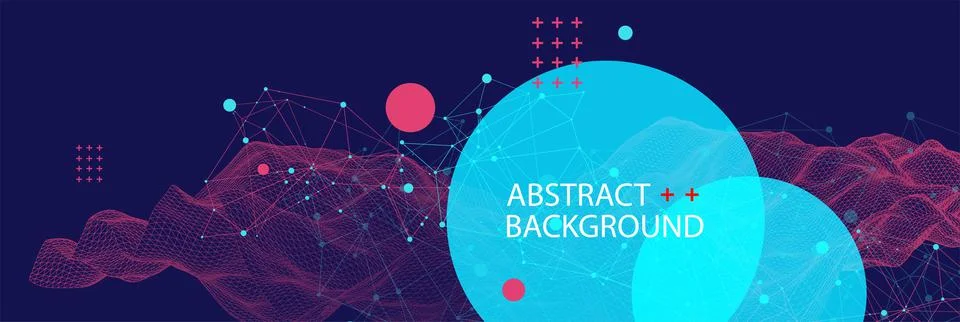 Template for science and technology presentation. Plexus style background. イラスト素材