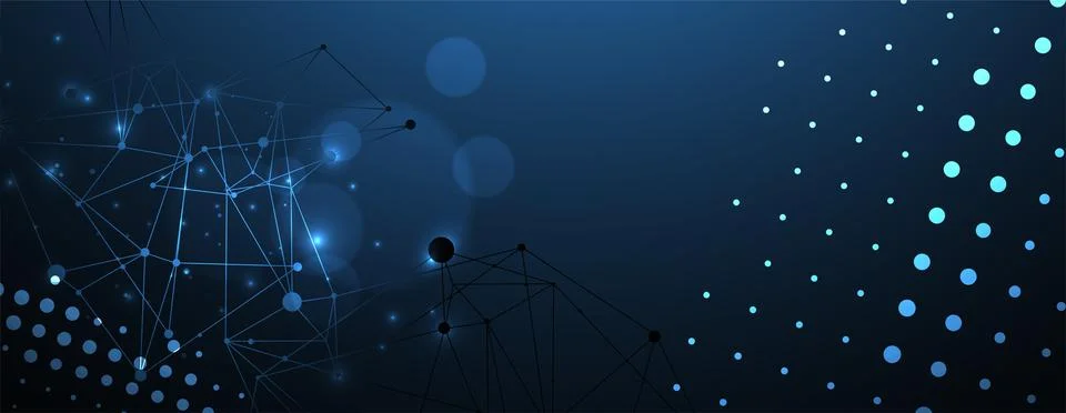 Template for science and technology presentation. Plexus style background. 스톡 일러스트