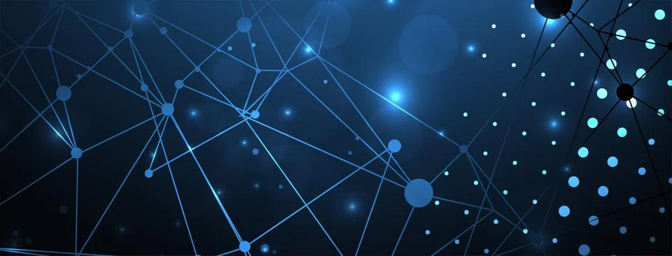 Template for science and technology presentation. Plexus style background. 스톡 일러스트