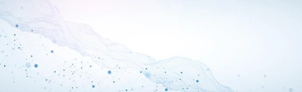 Template for science and technology presentation. Plexus style background. 스톡 일러스트