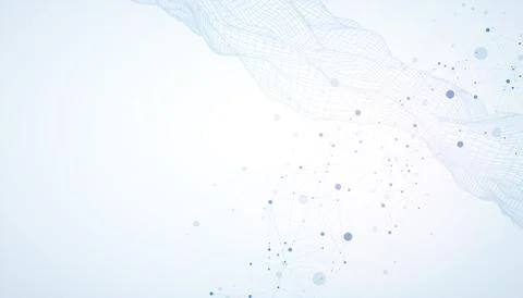 Template for science and technology presentation. Plexus style background. 스톡 일러스트