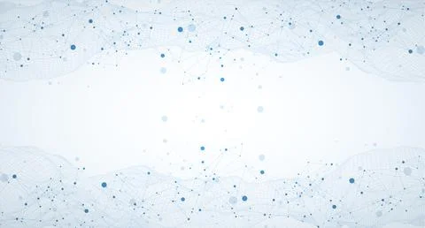 Template for science and technology presentation. Plexus style background. Illustrazione stock