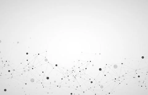 Template for science and technology presentation. Plexus style background. Stock Illustration