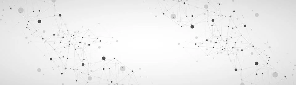 Template for science and technology presentation. Plexus style background. Stock Illustration