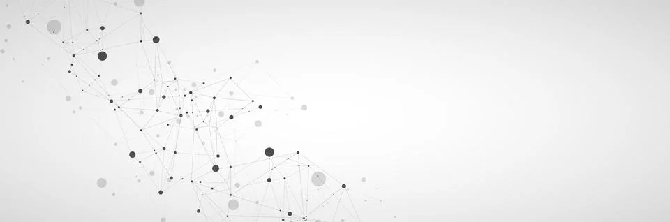 Template for science and technology presentation. Plexus style background. Stock Illustration