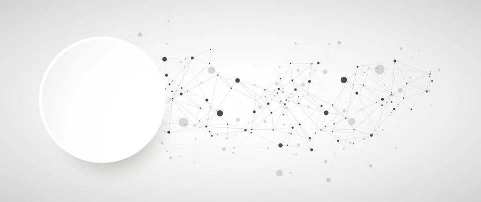 Template for science and technology presentation. Plexus style background. 스톡 일러스트