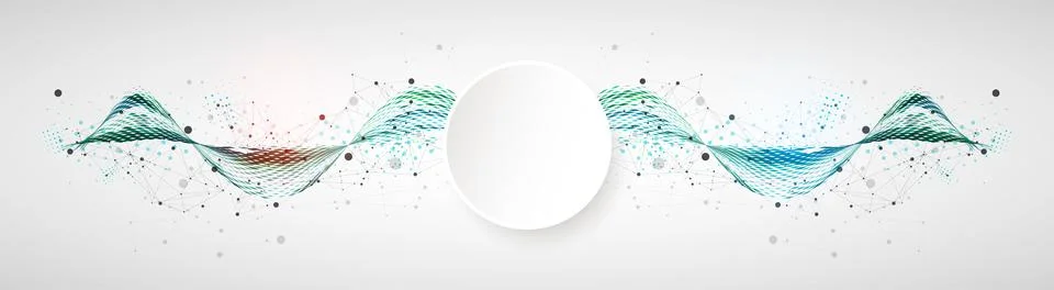 Template for science and technology presentation. Plexus style background. Stock-Illustration