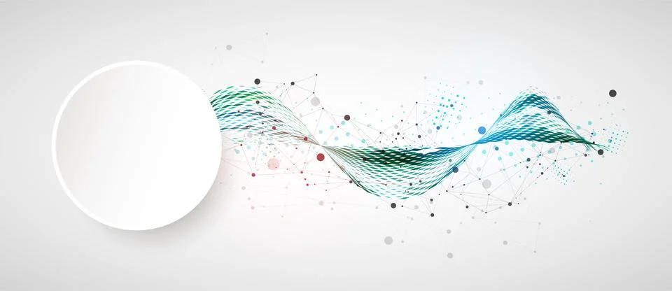 Template for science and technology presentation. Plexus style background. Stock-Illustration