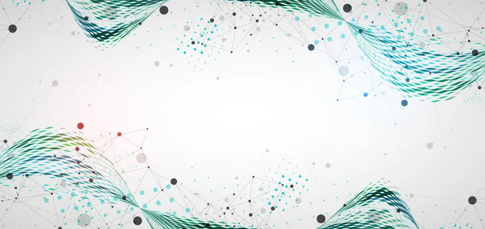 Template for science and technology presentation. Plexus style background. Stock-Illustration