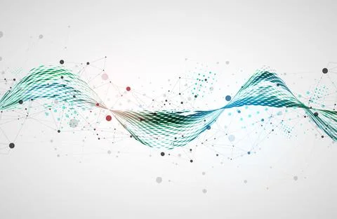 Template for science and technology presentation. Plexus style background. Stock-Illustration