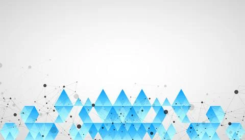 Template for science and technology presentation. Plexus style background. Br イラスト素材