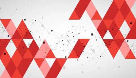 Template for science and technology presentation. Plexus style background. Br Stock Illustration