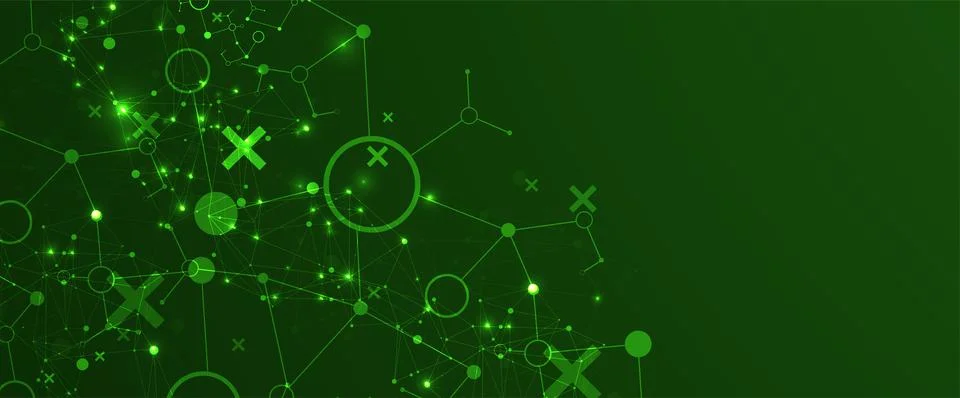 Template for science and technology presentation. Plexus style background. Stock Illustration