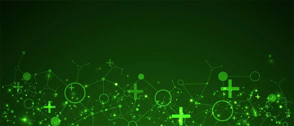 Template for science and technology presentation. Plexus style background. Stock Illustration