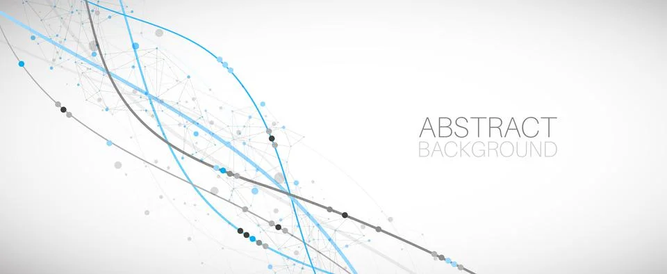 Template for science and technology presentation. Plexus style background. Stock Illustration