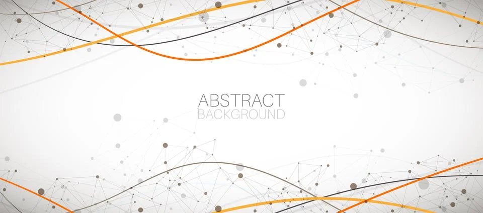 Template for science and technology presentation. Plexus style background. Stock Illustration