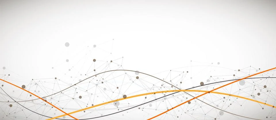 Template for science and technology presentation. Plexus style background. Illustrazione stock