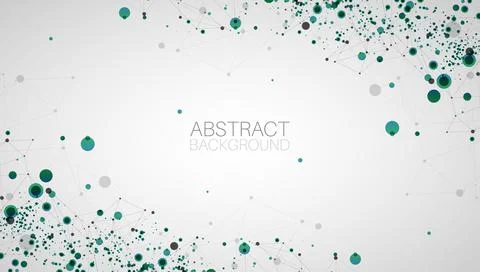 Template for science and technology presentation with connecting dots and lin Stock Illustration