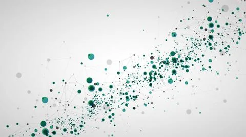 Template for science and technology presentation with connecting dots and lin Stock Illustration