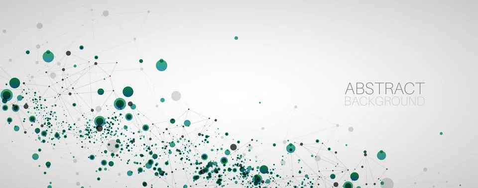 Template for science and technology presentation with connecting dots and lin 스톡 일러스트