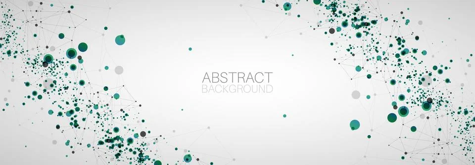 Template for science and technology presentation with connecting dots and lin 스톡 일러스트