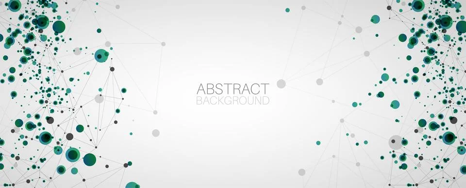 Template for science and technology presentation with connecting dots and lin 스톡 일러스트