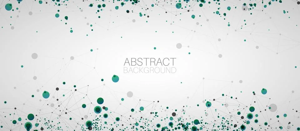 Template for science and technology presentation with connecting dots and lin Stock Illustration