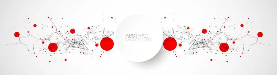 Template for science and technology presentation. Plexus style background. Illustrazione stock