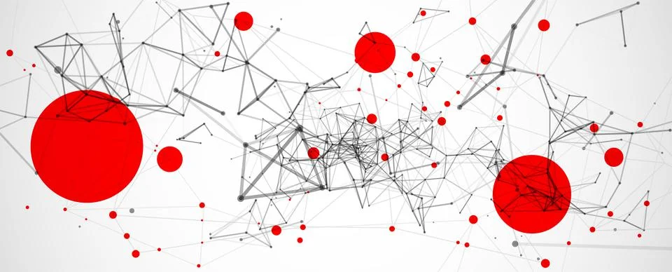 Template for science and technology presentation. Plexus style background. 스톡 일러스트
