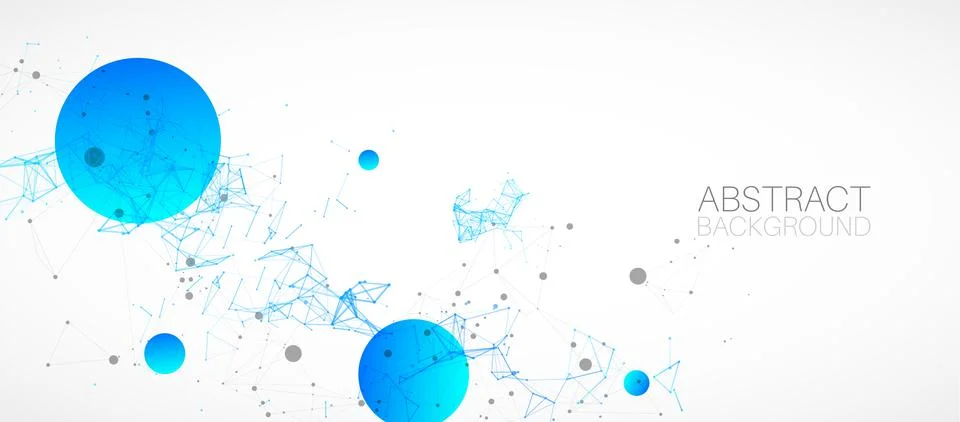 Template for science and technology presentation. Plexus style background. 库存插图
