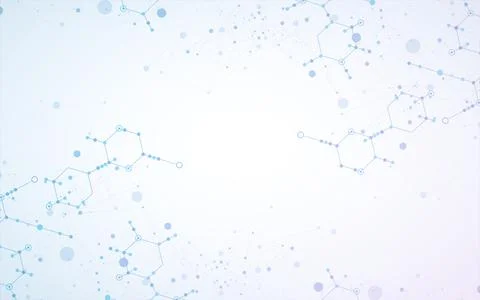 Template for science and technology presentation. Plexus style background. Stock Illustration