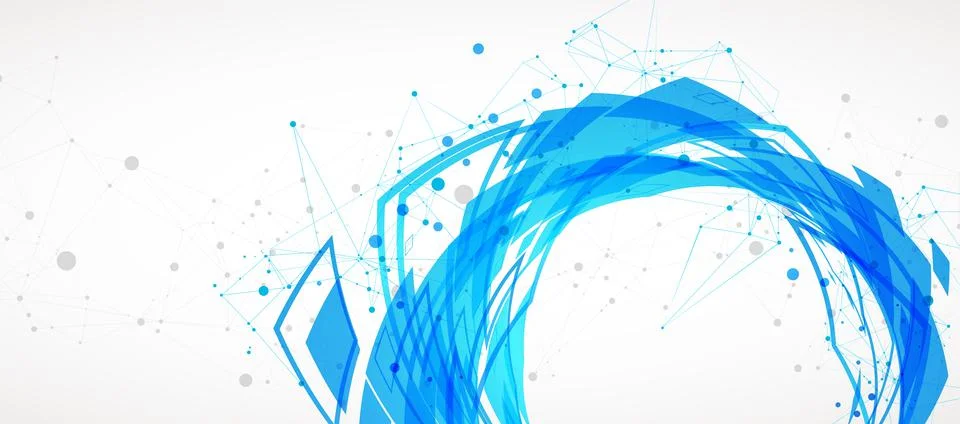 Template for science and technology presentation. Plexus style background. 스톡 일러스트