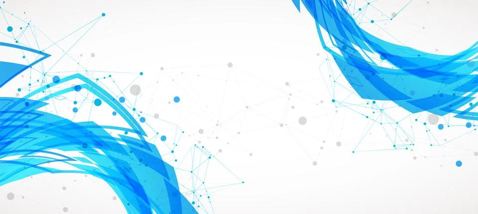 Template for science and technology presentation. Plexus style background. Illustrazione stock