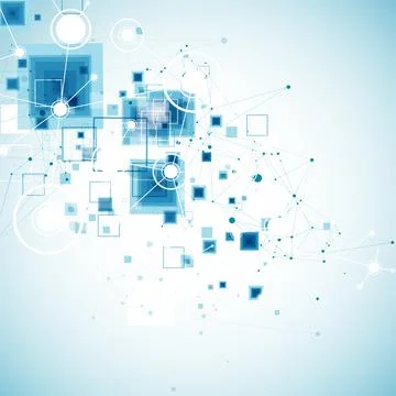 Template for science and technology presentation. Plexus style background. Stock Illustration
