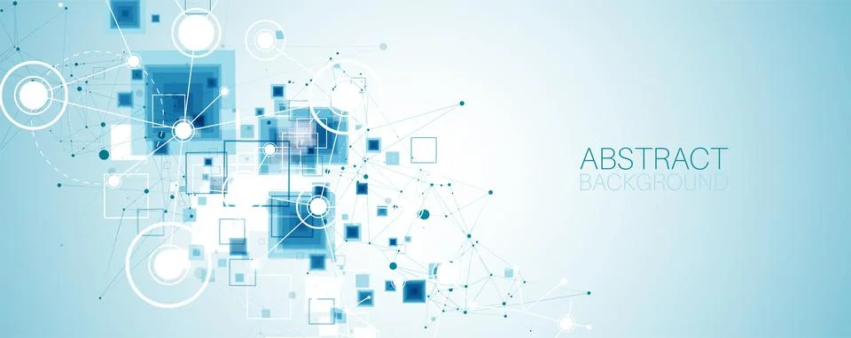 Template for science and technology presentation. Plexus style background. Stock Illustration