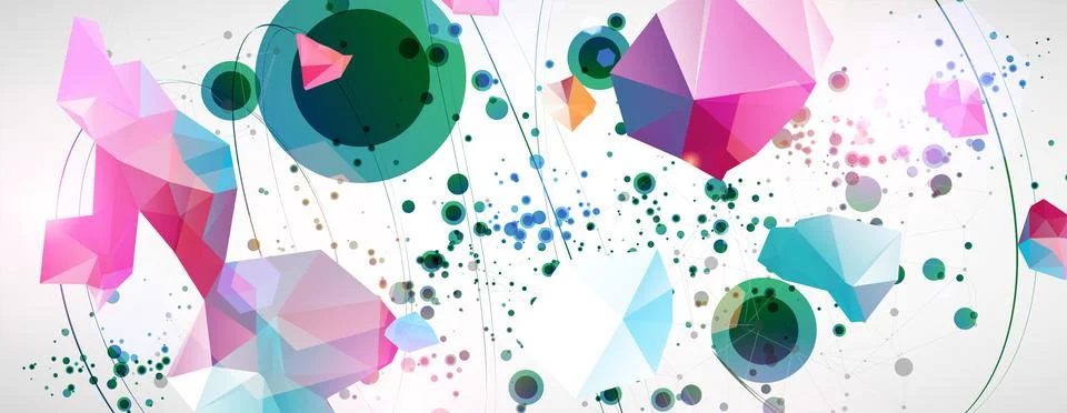 Template for science and technology presentation. Plexus style background. Illustrazione stock